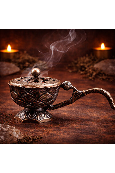 NO BRAND Metal incense holder with lid – resin and charcoal incense burner