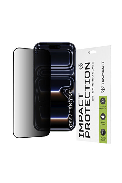 Techsuit 111D Privacy Full Glue Glass for iPhone 17 Pro, Black