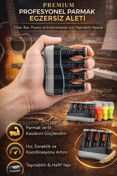 CNGZSHOP Premium Profesyonel Parmak Egzersiz Aleti | Gitar Bas Piyano El ve P...