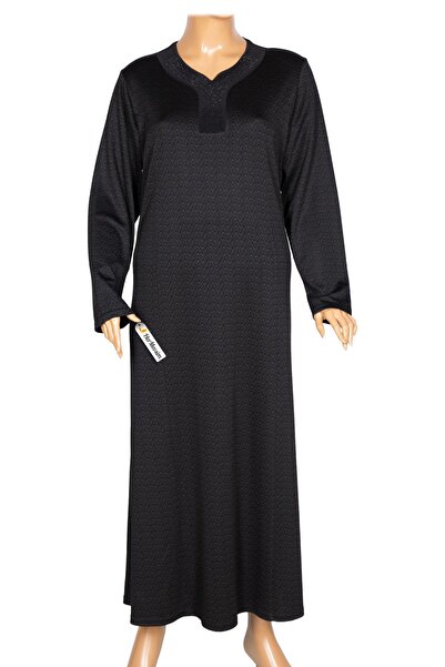 HESNA Жіноче велике чорне плаття з декором деворе та купами