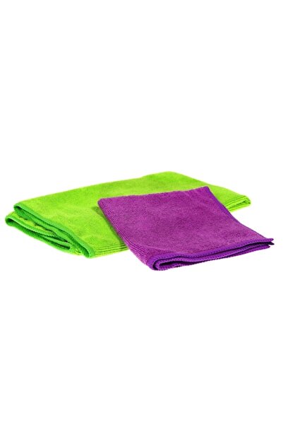 OEM Microfiber Cloth Set, 2 Pieces, Green and Purple, Multiple Sizes
