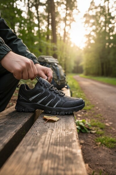 enoch حذاء إينوخ للرجال باللون الأسود والرمادي مقاوم للماء للرحلات الخارجية و...