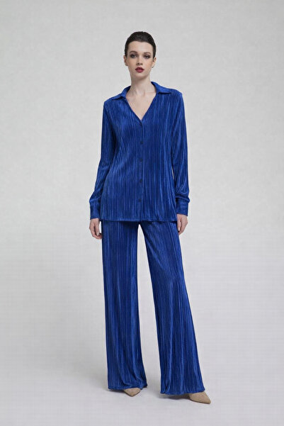 codemark Women's Set Long Sleeve Shirt and Wide Leg Pants