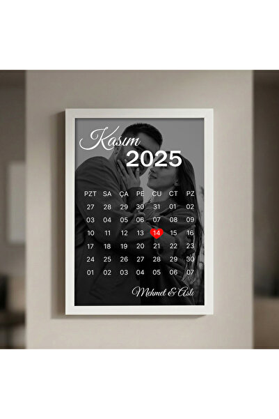 artemoris Kişiye Özel Tarihli Takvim Poster | İsimli Çerçeveli Fotoğraf Anı T...