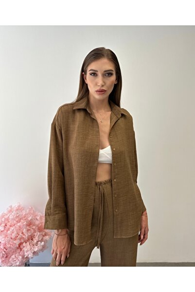 ossons Women's Oversized Shirt and Pants Two-Piece Set