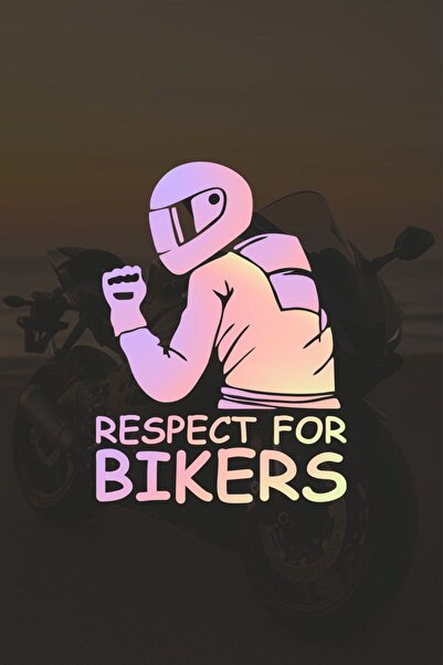 Turuncu Sticker Respect for Riders 11X15 cm Vehicle - Motor Sticker Label Foi...