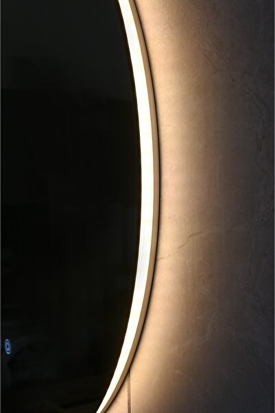 Fresh Colour Oglinda baie cu led si dezaburire rotunda, NIVEUS, diametru 60 cm, buton touch, fara rama