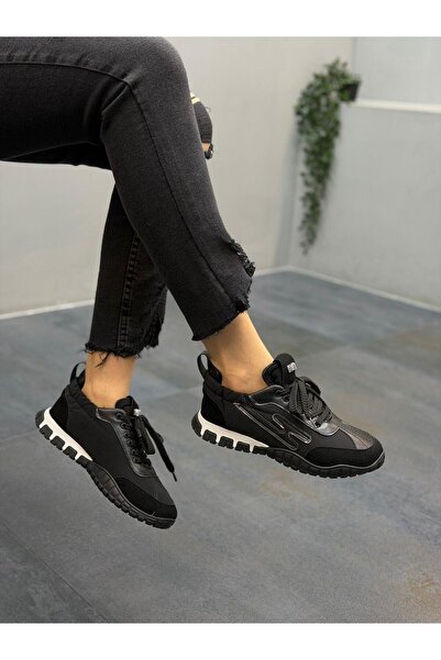 DİVA LİNDA Siyah Parşüt Kumaş Kadın Günlük Spor