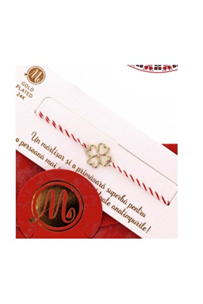 Bibilel Gold Plated Bracelet 24k, White Red String, Model 4