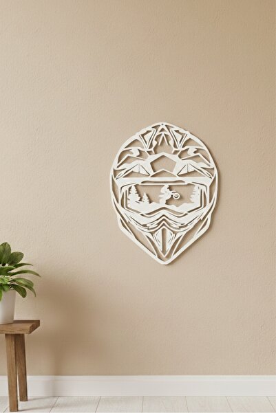 Mutlu Tasarım Decor de perete 3D cu design de cască de motocicletă, pictură m...