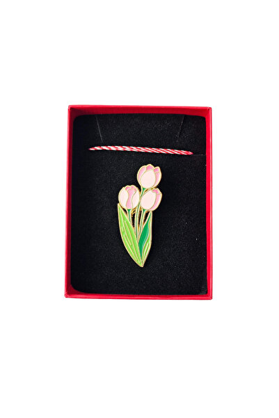 Abundo Pink Tulip Bouquet Brooch