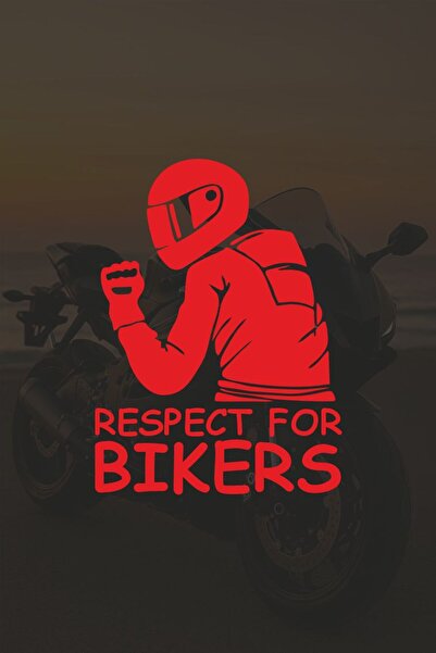 Turuncu Sticker Respect for Riders 11X15 cm Vehicle - Motor Sticker Label Foi...