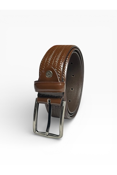 G-Atlantic Men’s 35mm Genuine Leather Formal Belt – Woven Textured Finish, Of...