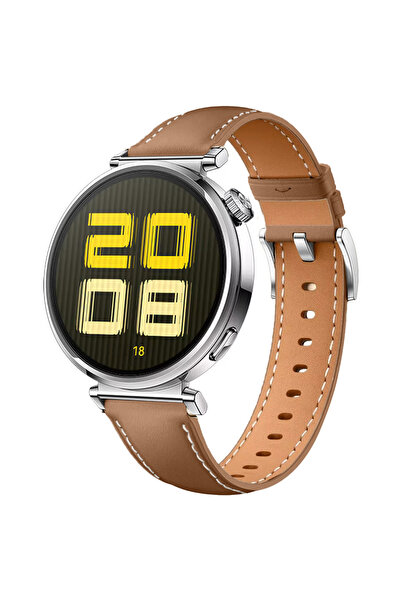 Sneezy حزام جلدي أنيق وعصري مع مشبك معدني فضي متوافق مع ساعة هواوي GT5 مقاس 4...