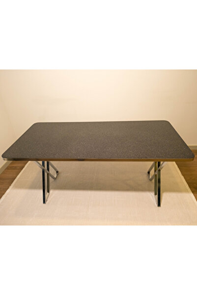 KDRHOME SİYAH YANMAZ YAPIŞMAZ SİMLİ EPOKSİ MASA