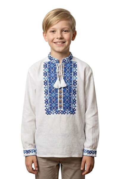 rody's forever Boys' blouse CPB2 white/beige , 6 years old, 110 cm