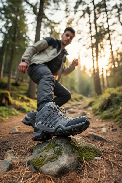 enoch حذاء إينوخ الرجالي باللون الرمادي المقاوم للماء للرحلات الخارجية والمشي...