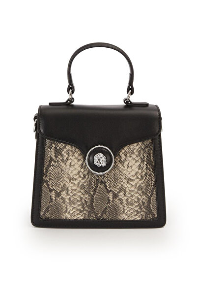 Levidor حقيبة كتف نسائية بحزام طويل وتفاصيل من جلد الثعبان، عصرية وعملية، بال...