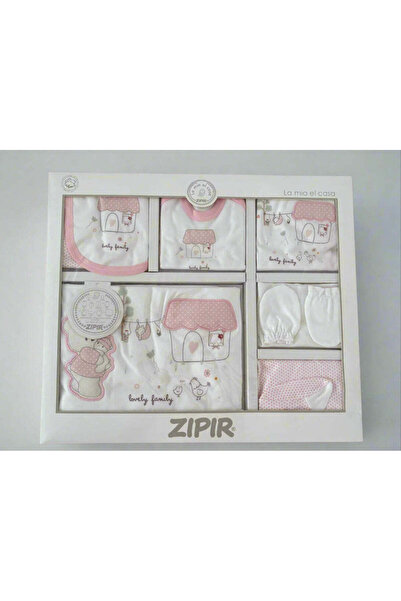 Zıpır Set of 10 Pieces for Newborn Girls - House with Teddy Bears
