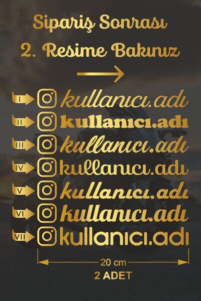 Turuncu Sticker Instagram Logolu Kullanıcı Adı Sticker - 2 Adet 20 Cm - Araç ...