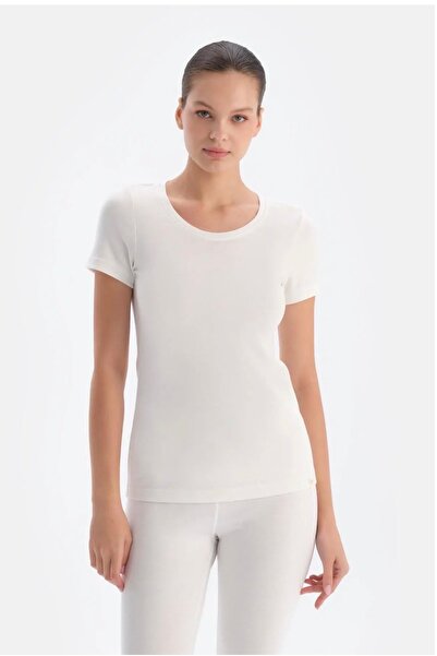 Dagi Ecru Women's Thermal Short Sleeve Top