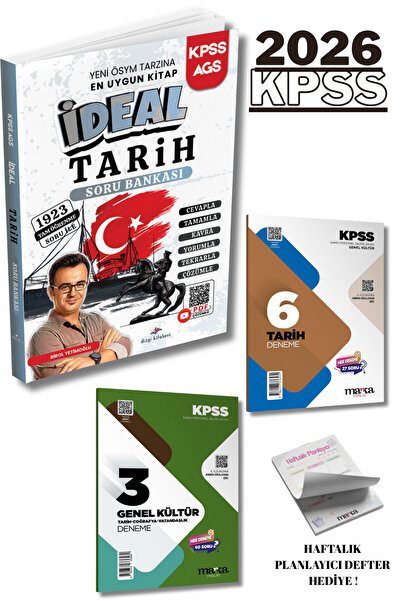 Dizgi Kitap 2026 KPSS Genel Kültür MEB-AGS İdeal Tarih Soru Bankası Çözümlü B...
