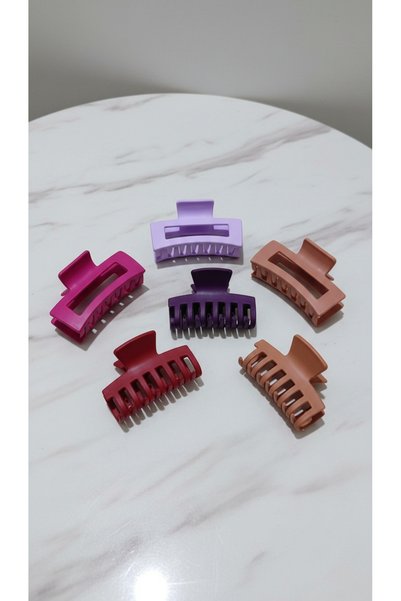 MYNAURA Women's Colorful Medium Size Hair Clip Set – 6-Piece Latch Model Hair Clips