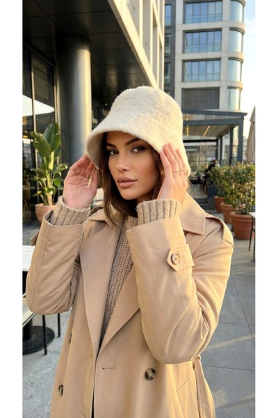 LAGRANZE Kadın Yün Keçe Bucket Şapka