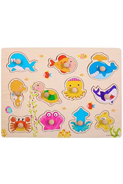 Denn Store Puzzle Educativ din Lemn – Animale marine