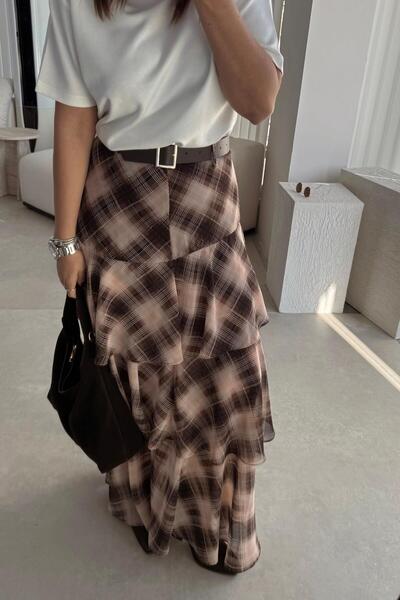 ELVAN TOLON Plaid Layered Skirt