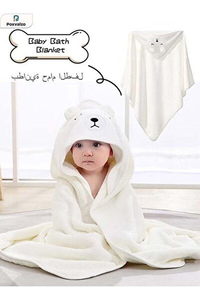 Generic Baby Bath Blanket with Hood, Large 80x80 cm Baby Towel, Soft Baby Bat...