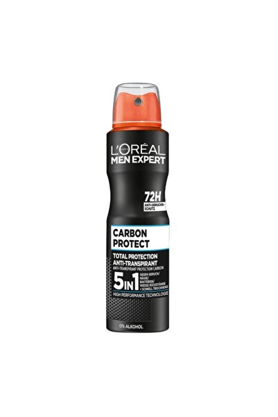 L'Oréal Men Spray Antiperspirant Men Expert Carbon Protect 5-in-1, 72H Protec...