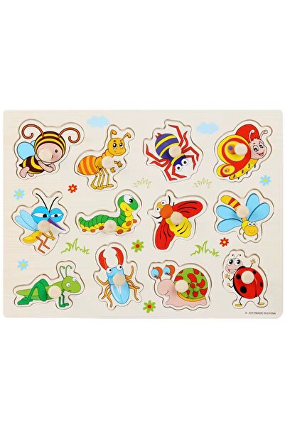 Denn Store Puzzle Educativ din Lemn – Insecte