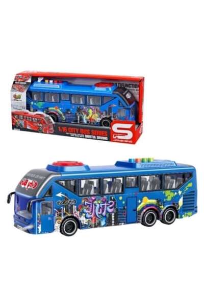 OEM Bus with Sounds, Lights, Open Door Function, 27 cm, Blue