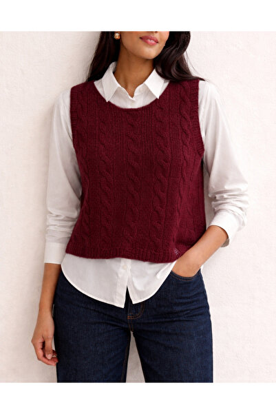 NSRKNİTWEAR Women's Hair Braided Patterned Knitwear Sweater