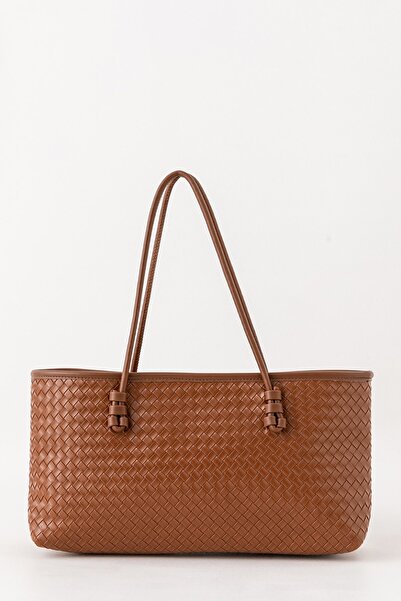 Paul Brand Braided Taba Straw Weave Patterned Large Size Wide Volume Tote Sho...