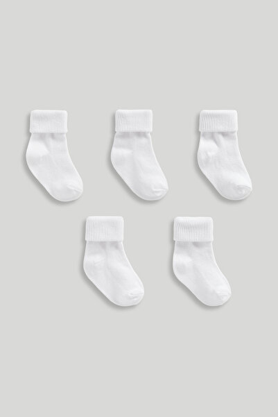 MOTHERCARE 5Li Beyaz Bebek Çorabı Unisex