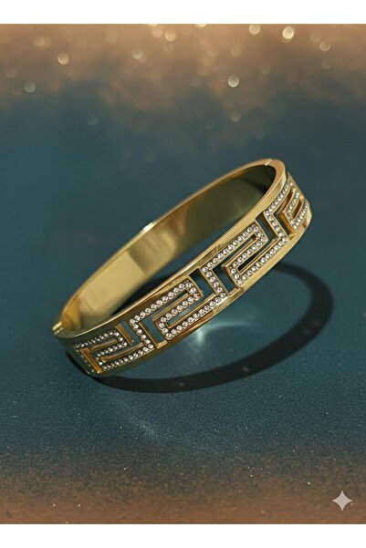 Glowzee Takı & Aksesuar 316L Paslanmaz Çelik Altın Kaplama Zirkon Taşlı Kadın...