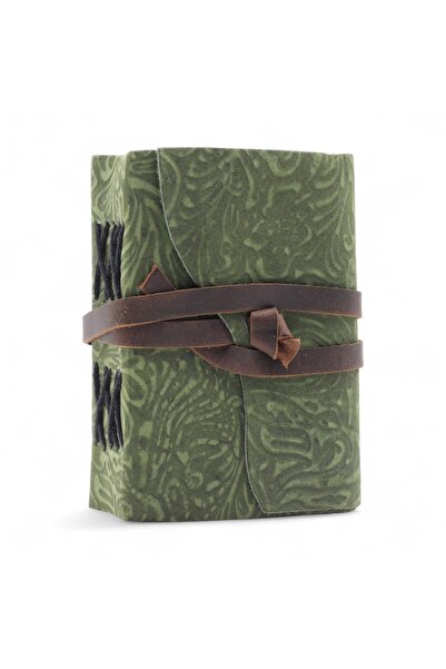 Cotomag Vintage Leather Diary 200 Pages (13x10 cm) - Green / Creative Noteboo...