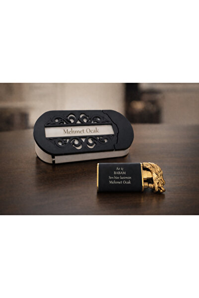 yucisaatleri Ejderhali çakmak kişiye özel siyah renk no 83