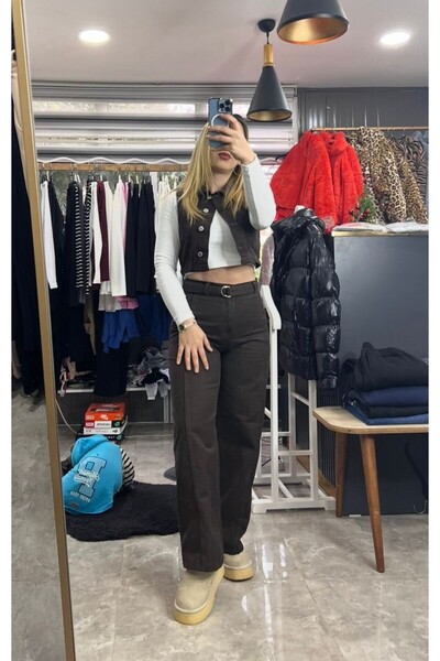 yogo butik kot yelekli takım