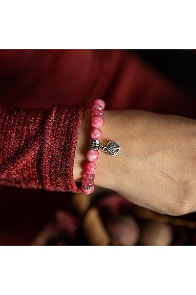 Ezera Rose Bracelet for Women Handmade from Semi-Precious Stones of Rhodochro...
