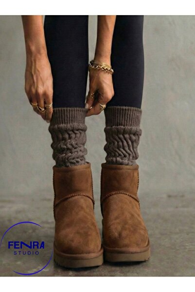 FENRA STUDIO جوارب نسائية سميكة من القطن بمقاس كبير للتمارين الرياضية والبيلا...