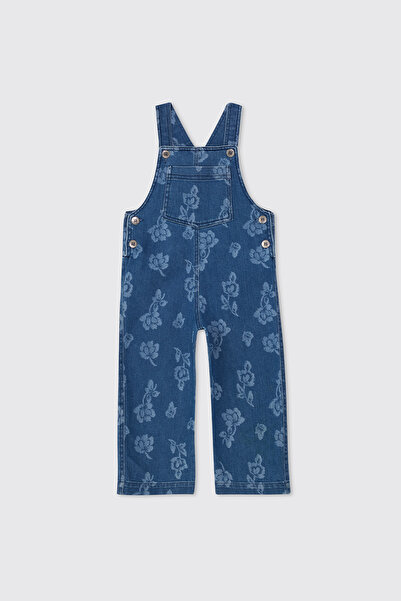 Panço Kız Bebek İndigo Kot Salopet