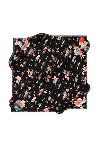 Aker Silk Scarf - 8863701-341 Black Petrol Sura