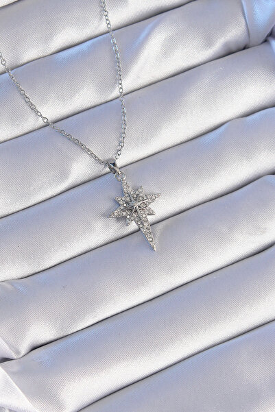 Lisinya قلادة نجم القطب من الفولاذ 316L باللون الفضي مع حجر الزركون - TYGOO