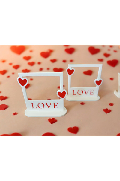 Printorium LOVE Kalpli Dekoratif Fotoğraf Çerçevesi – Sevgililer Günü Hediyes...