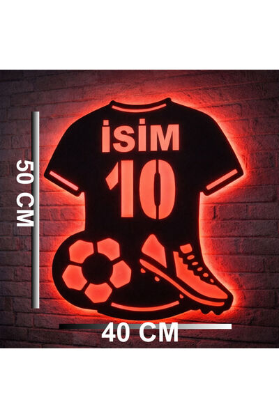Şirin Lazer İsme Özel Futbolcu Forma Krampon Futbol Topu Led Işıklı Kişiye Öz...
