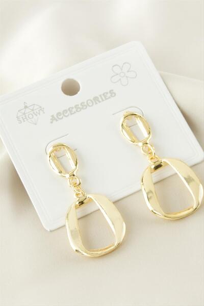 OSENSE أقراط معدنية بيضاوية