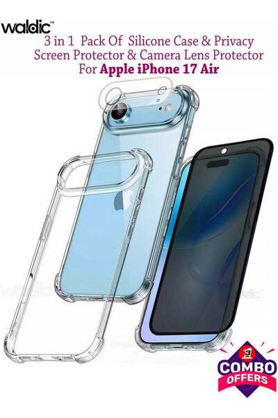 Generic 3 in 1 Apple iPhone 17 Air Privacy Glass Screen Protector & Camera Le...
